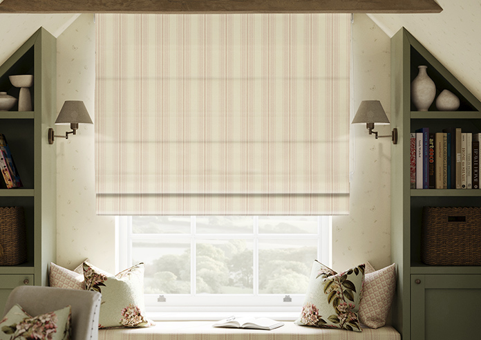 Trellis Prints, Noble Stripe Rosies Pink - Roman Blind - Image 3